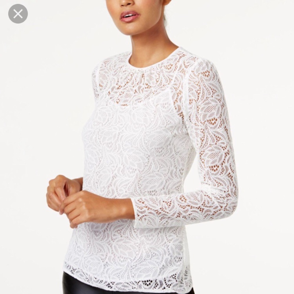 Michael Kors white lace blouse NWT-S